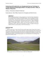 Using Ground Conductivity as a Geophysical Survey Technique to Locate Potential Archaeological Sites in the Bad Axe River Valley of Western Wisconsin